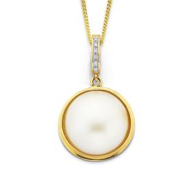 9ct-Gold-Cultured-Mabe-Pearl-Diamond-Enhancer on sale