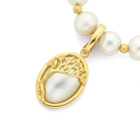 9ct+Gold%2C+Cultured+Mabe+Pearl+Tree+of+Life+Enhancer