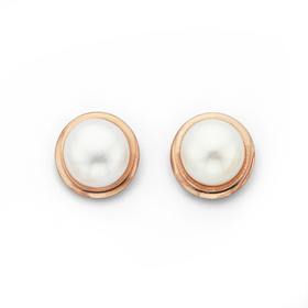 9ct-Rose-Gold-Cultured-Fresh-Water-Pearl-Stud-Earrings on sale