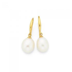 9ct-Gold-Cultured-Fresh-Water-Pearl-Earrings on sale