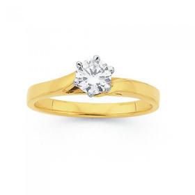 18ct-Gold-Diamond-Solitaire-Engagement-Ring on sale