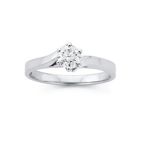 18ct-White-Gold-Diamond-Solitaire-Engagement-Ring on sale