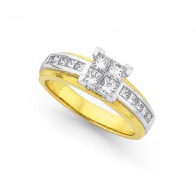 18ct-Gold-Diamond-Engagement-Ring on sale