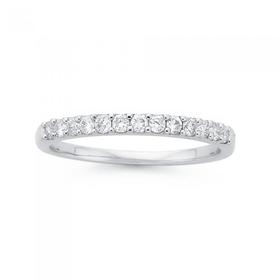 9ct+White+Gold+Diamond+Anniversary+Band