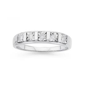 9ct+White+Gold+Diamond+Miracle+Band