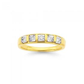 9ct-Gold-Diamond-Princess-Band on sale