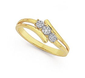 9ct-Gold-Diamond-Trilogy-Cluster-Ring on sale