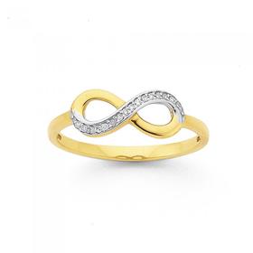 9ct-Gold-Diamond-Infinity-Ring on sale