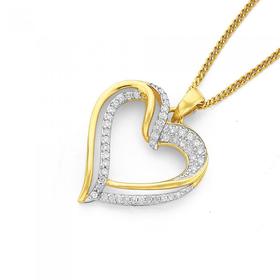 9ct-Gold-Diamond-Heart-Pendant on sale