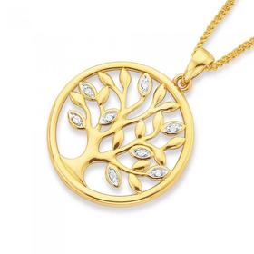 9ct-Gold-Diamond-Tree-of-Life-Pendant on sale