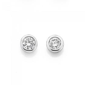 9ct-White-Gold-Diamond-Bezel-Stud-Earrings on sale