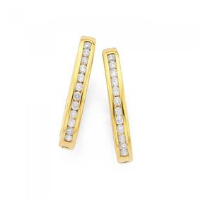 9ct-Gold-Diamond-Huggie-Earrings on sale