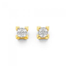 Princess-Cut-Diamond-Stud-Earrings on sale