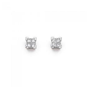 Princess-Cut-Diamond-Stud-Earrings-set-in-White-Gold on sale