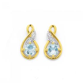 Diamond-Aquamarine-Earrings on sale