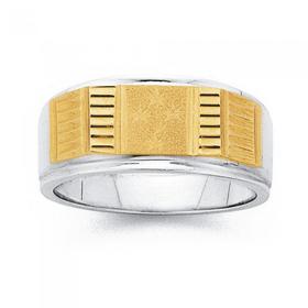 9ct-Gold-Sterling-Silver-Southern-Cross-Mens-Ring on sale