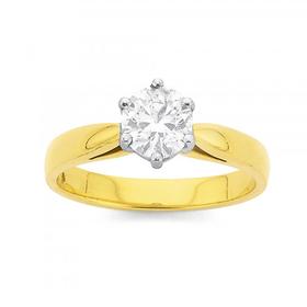 18ct+Gold+Diamond+Solitaire+Ring