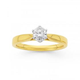 18ct+Gold+Diamond+Solitaire+Ring