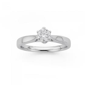 18ct+White+Gold+Solitaire+Ring