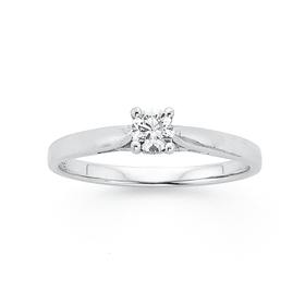 9ct-White-Gold-Diamond-Solitaire-Ring on sale