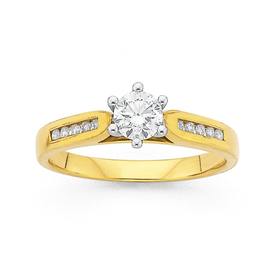 18ct+Gold+Diamond+Engagement+Ring