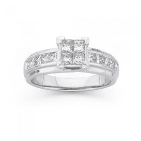 18ct-White-Gold-Diamond-Engagement-Ring on sale