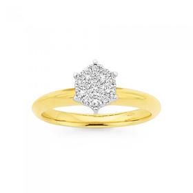 9ct-Gold-Diamond-Cluster-Ring on sale