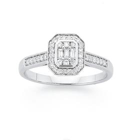 9ct-White-Gold-Diamond-Engagement-Ring on sale
