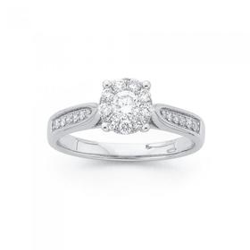 9ct-White-Gold-Diamond-Engagement-Ring on sale