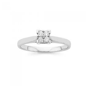 9ct-White-Gold-Diamond-Engagement-Ring on sale