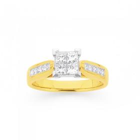 18ct+Gold+Diamond+Engagement+Ring