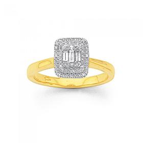 9ct-Gold-Diamond-Cluster-Ring on sale