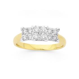 9ct-Two-Tone-Diamond-Trilogy-Ring on sale