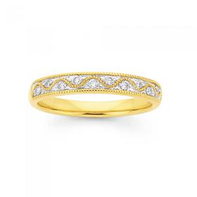 9ct-Gold-Round-Brilliant-Cut-Diamond-Swirl-Anniversary-Ring on sale