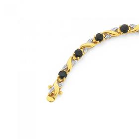 9ct-Gold-Sapphire-and-Diamond-Bracelet on sale