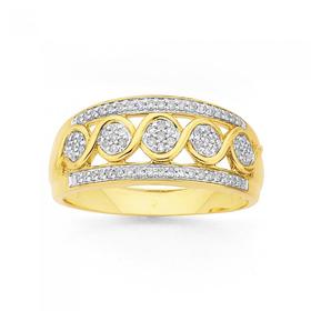 9ct-Gold-Diamond-Swirl-Ring on sale