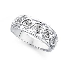 9ct-White-Gold-Diamond-Multi-Cluster-Ring on sale