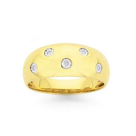 9ct-Gold-Diamond-Dome-Ring on sale