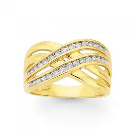 9ct-Gold-Diamond-Multi-Crossover-Ring on sale