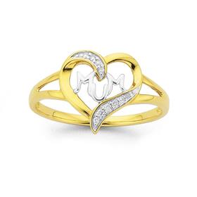 9ct-Gold-Diamond-Mum-Ring on sale