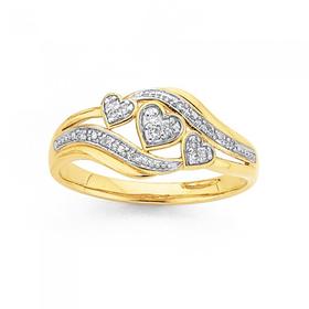 9ct+Gold+Diamond+Ring