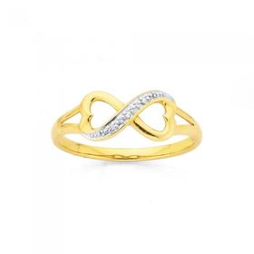 9ct-Gold-Infinity-Diamond-Ring on sale