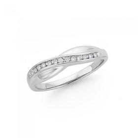 9ct-White-Gold-Diamond-Crossover-Ribbon-Ring on sale