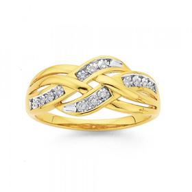 9ct-Gold-Diamond-Crossover-Swirl-Ring on sale