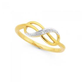 9ct-Gold-Diamond-Infinity-Ring on sale