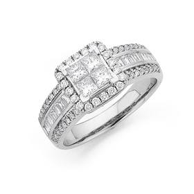 9ct-White-Gold-Diamond-Ring on sale