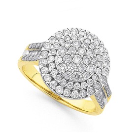 9ct+Two+Tone+Diamond+Ring