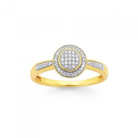 9ct-Gold-Diamond-Dress-Ring on sale