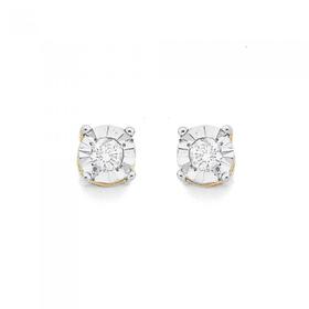 9ct-Gold-Diamond-Stud-Earrings on sale