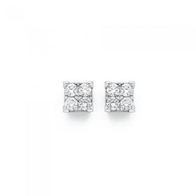 9ct+Gold+Diamond+Stud+Earrings